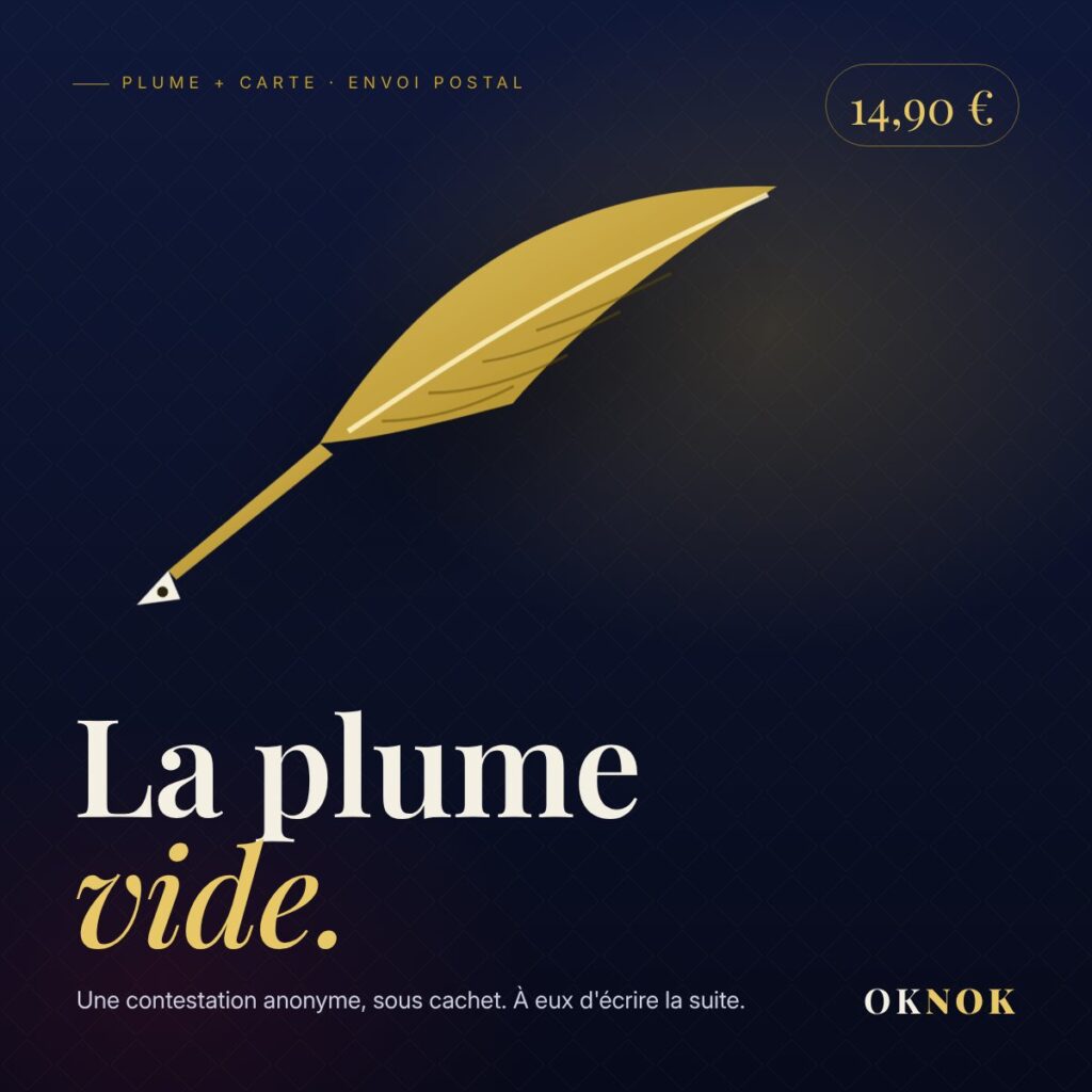 La Plume — message anonyme par courrier